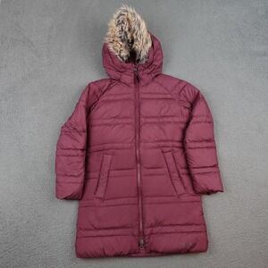 Marmot Jacket Womens Small Maroon Hooded 700 Fill Down Parka Faux Fur Winter